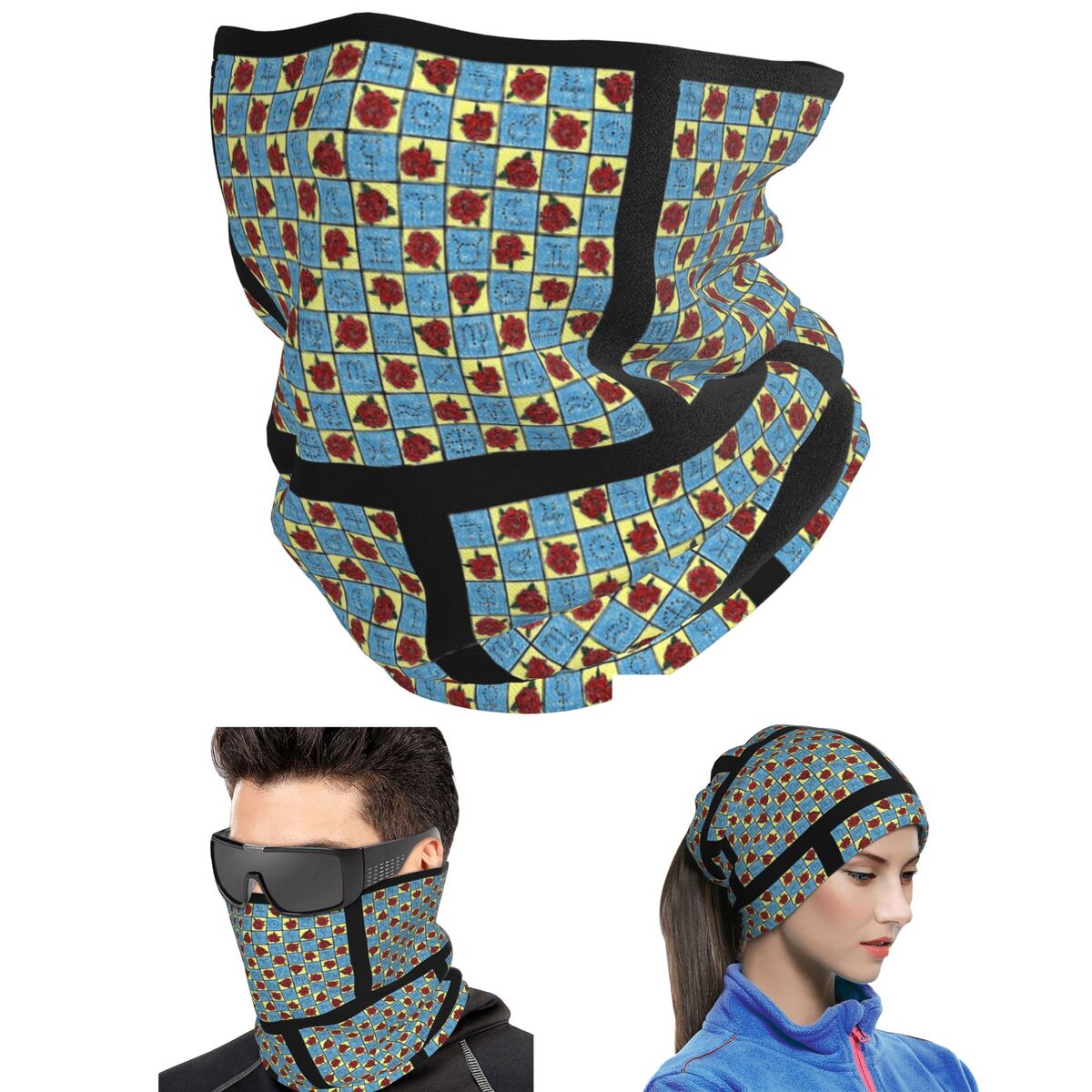 Cycling Face Mask - 9 Of Swords Tarot Blanket By