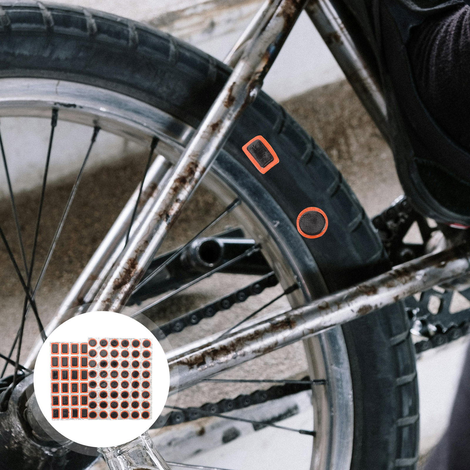 Bike Tube Repair Kit - 2Sheets Bicycle Tire Repair Kit Solid