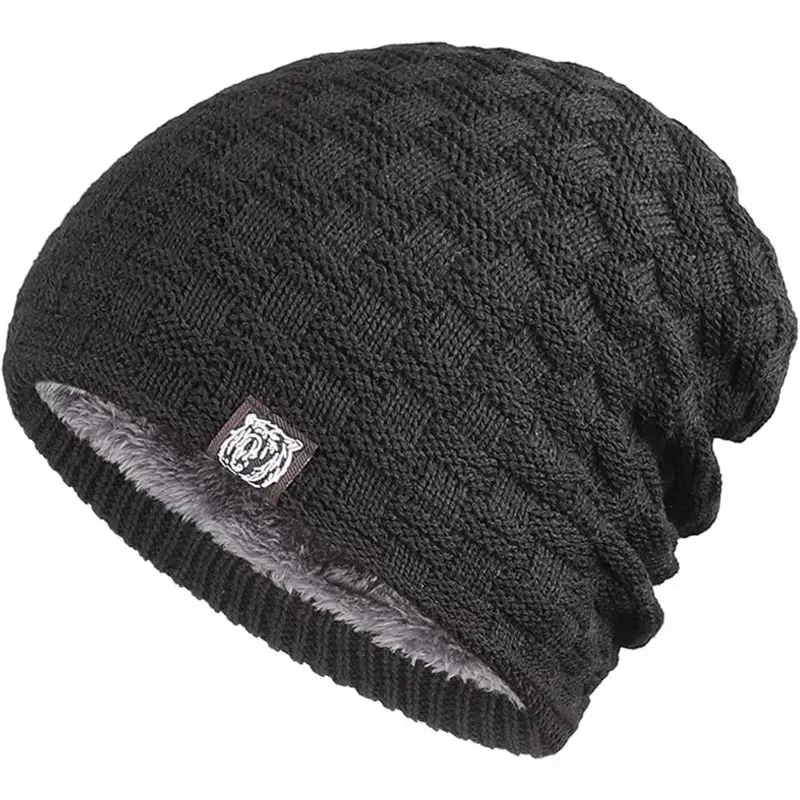 Cycling Gear Pas - Mens Plush Lining Beanie Winter Hat