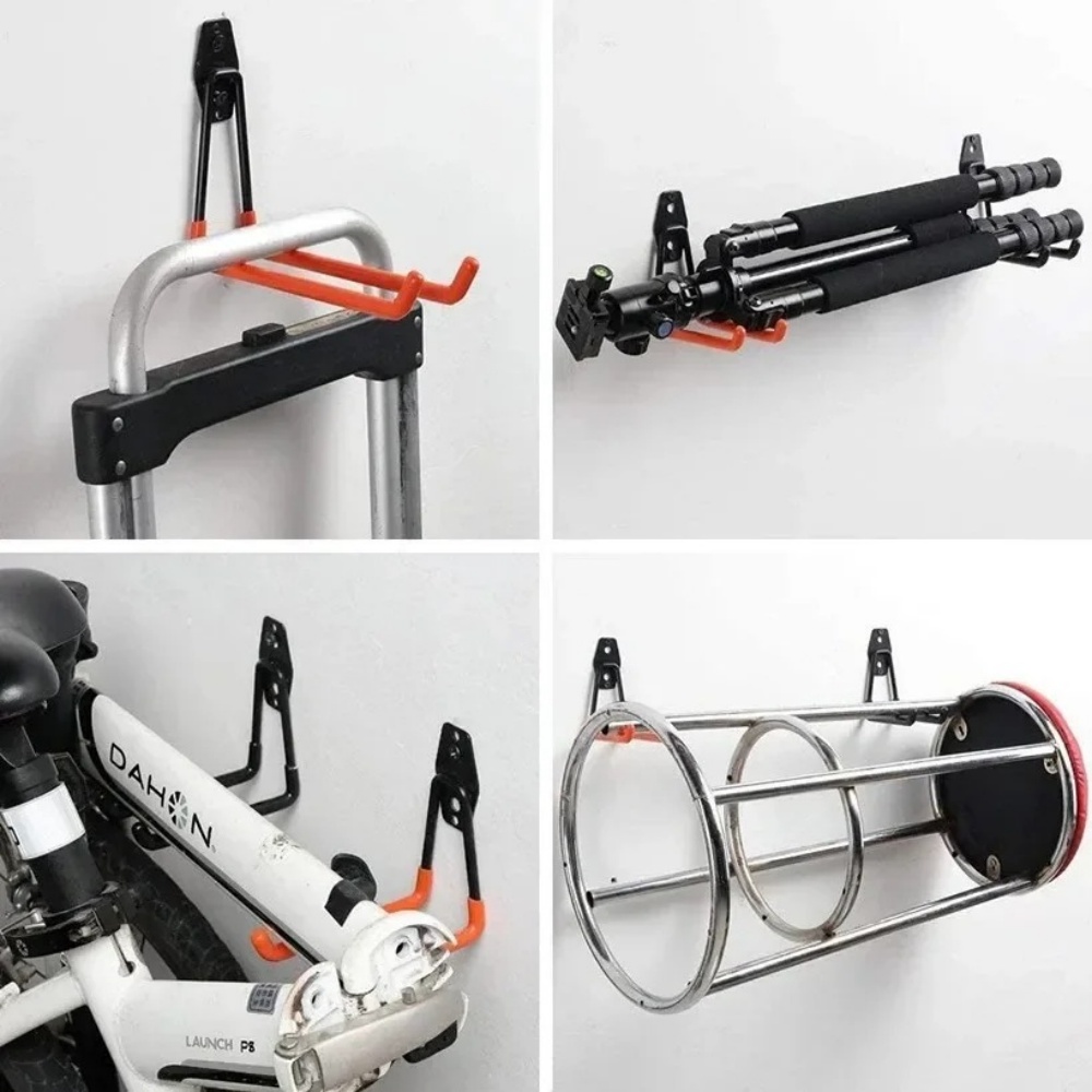 Cycling Gear Wall Hanger - Heavy Duty Metal Bike Wall Mount