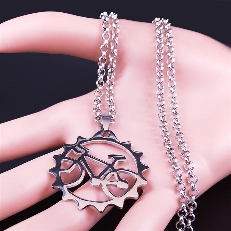 Cycling Gear Gifts - Stainless Steel Hollow Gear Bicycle Pendant