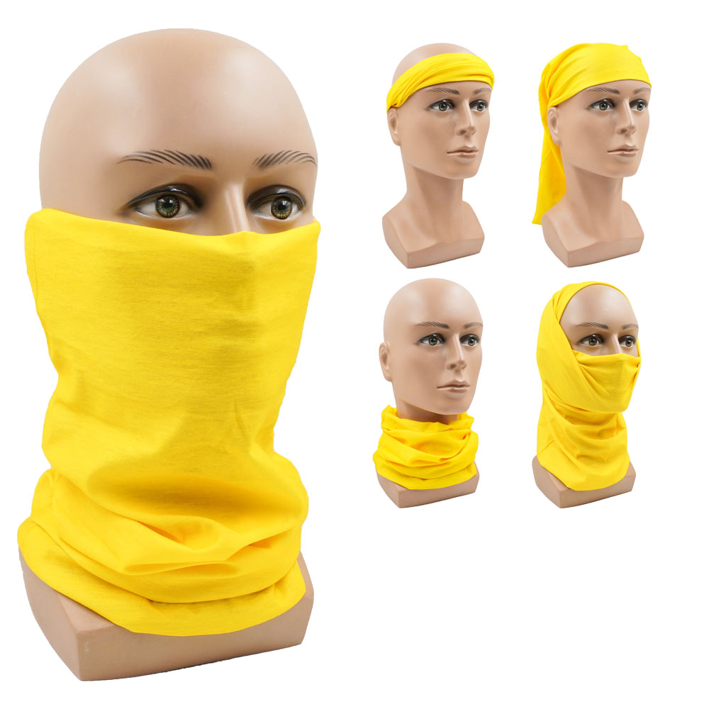 Cycling Face Mask - Yellow Multifunction Cycling Neck Gaiter Sunblock