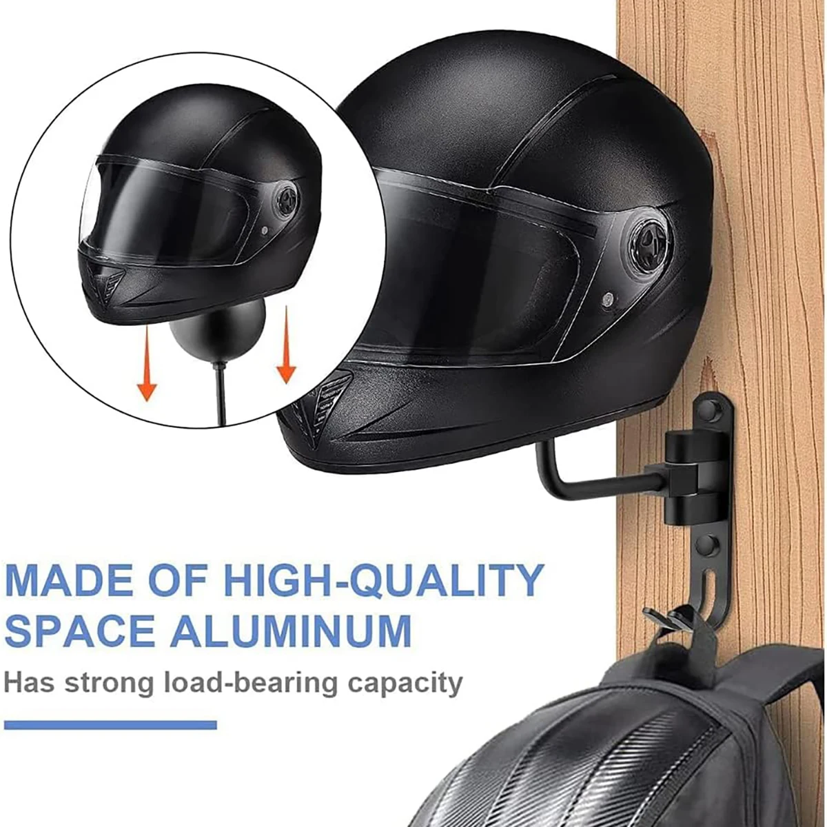 Cycling Gear Wall Hanger - Motorcycle Helmet Rack Wall Mount Helmet