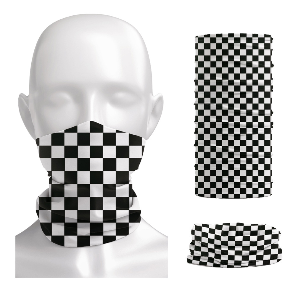 Cycling Gear Man - Checkered Ska Printed Headband Neck Warmer