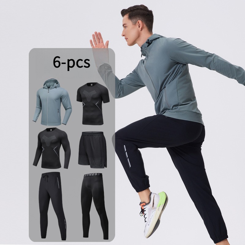 Men's 6-Piece Sportswear Set w - Cycling Gear Man 评论和价格