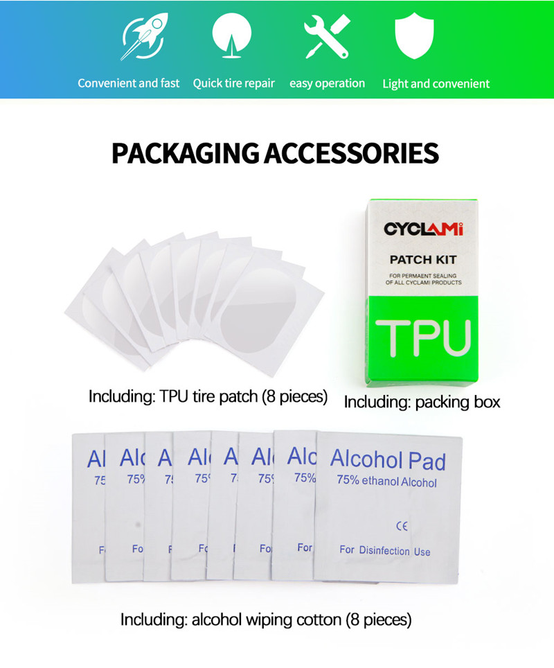 New Tire Patch For TPU Tube CY - Bike Tube Repair Kit 评论和价格