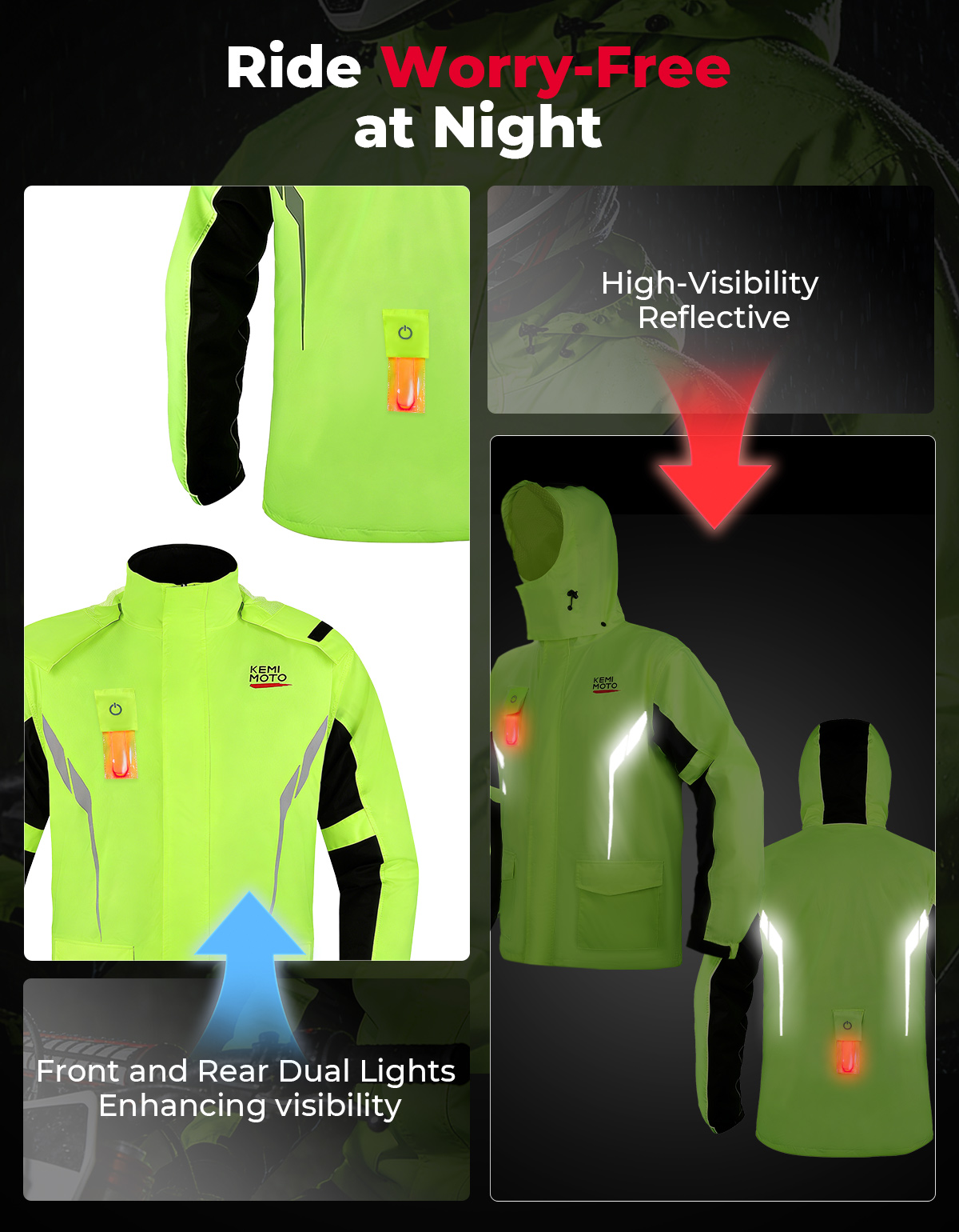 Waterproof Raincoat Set for Mo - Cycling Gear In Rain 评论和价格