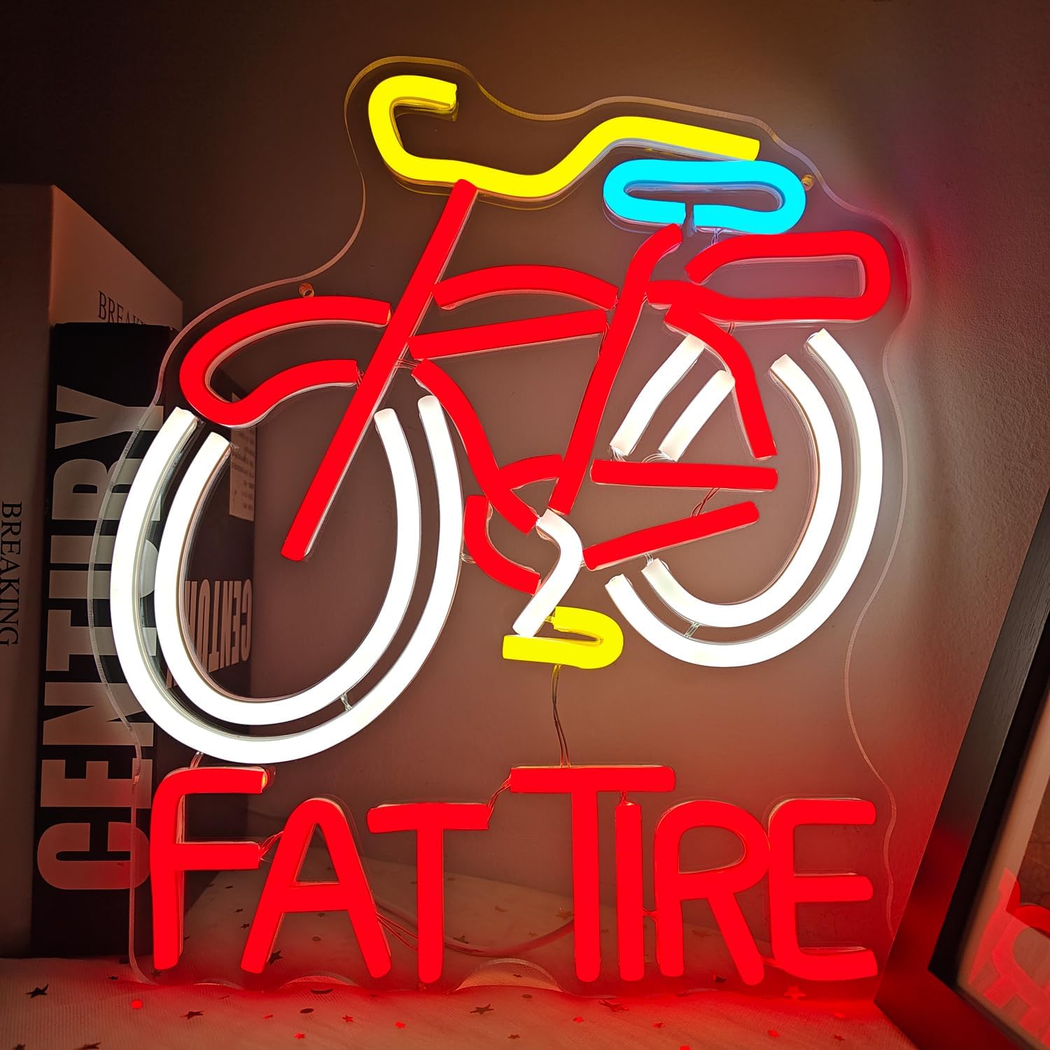 Fat Tire Bike LED Neon Sign US - Cycling Gear Indoor 评论和价格