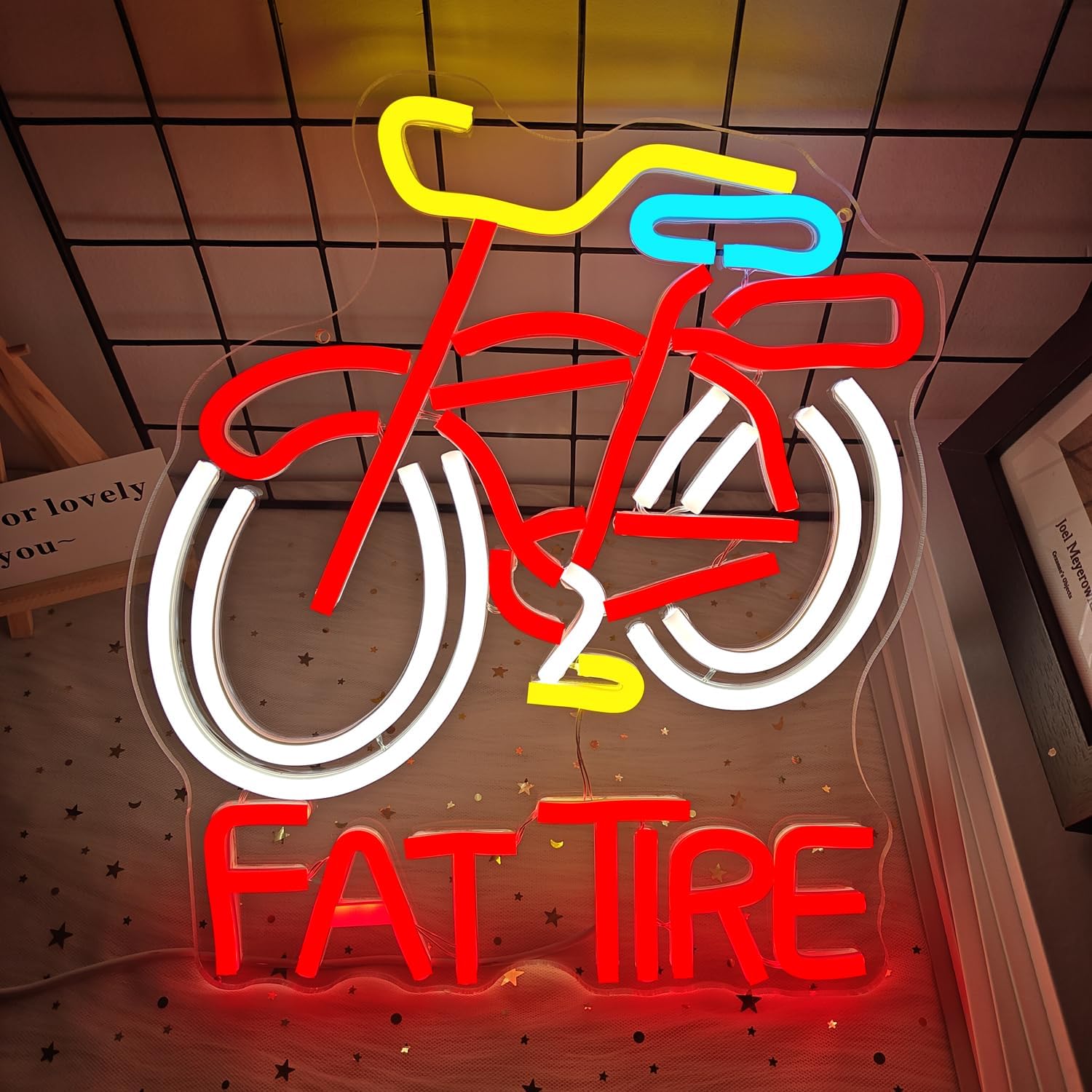 Fat Tire Bike LED Neon Sign US - Cycling Gear Indoor 评论和价格