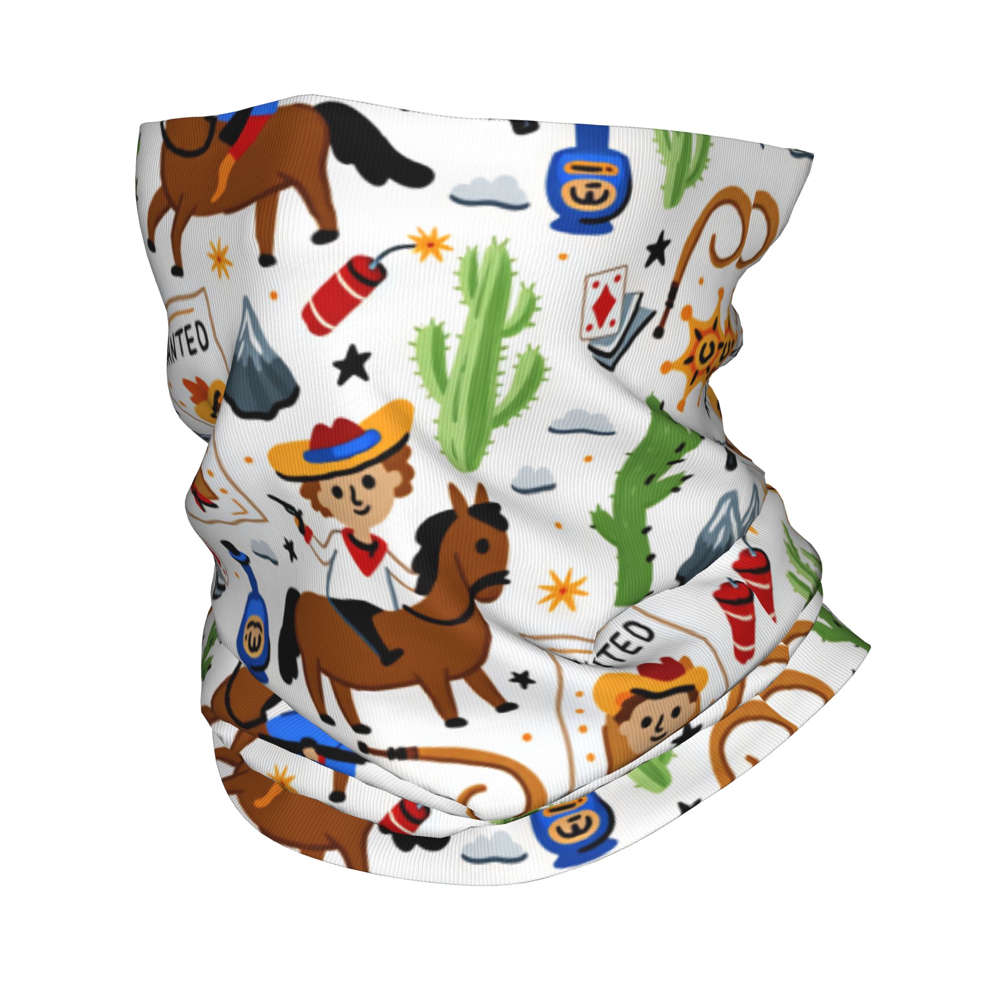 Cartoon Kids Western Cowboy Ba - Cycling Face Mask 评论和价格