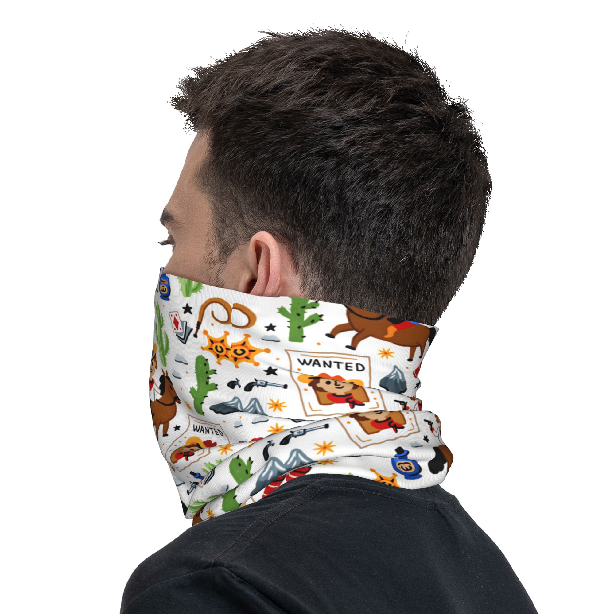 Cartoon Kids Western Cowboy Ba - Cycling Face Mask 评论和价格