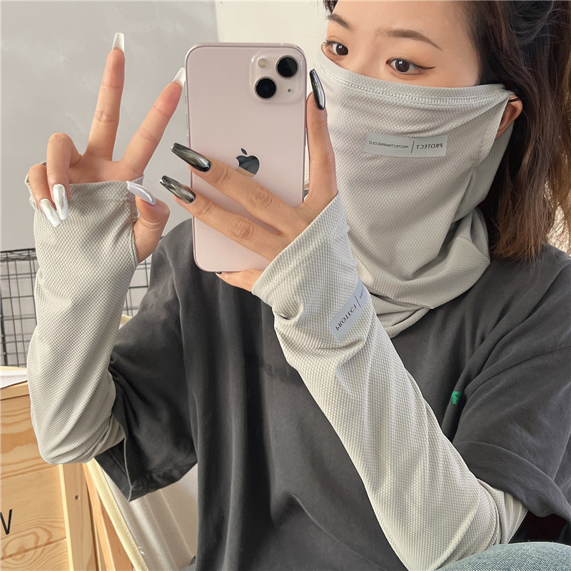 2Pcs Set Sun UV Protection Arm - Cycling Face Mask 评论和价格