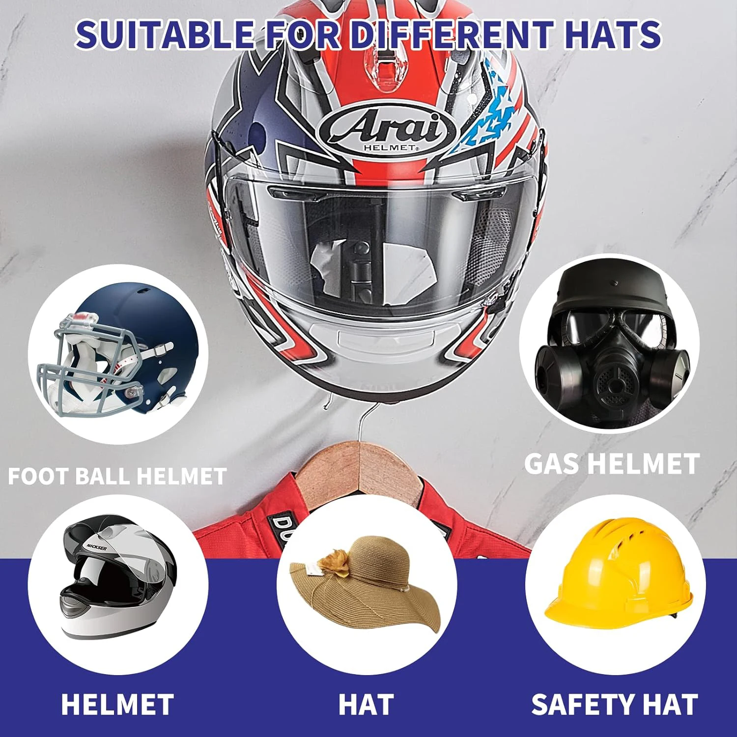 Motorcycle Helmet Rack Wall Mo - Cycling Gear Wall Hanger 评论和价格