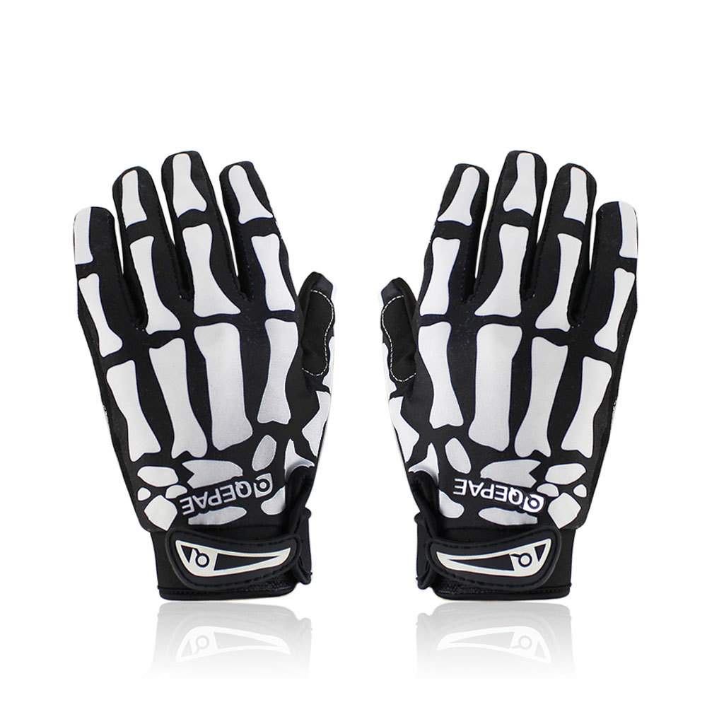1Pair Skeleton Bike Gloves Ful - Cycling Gear Gifts 评论和价格