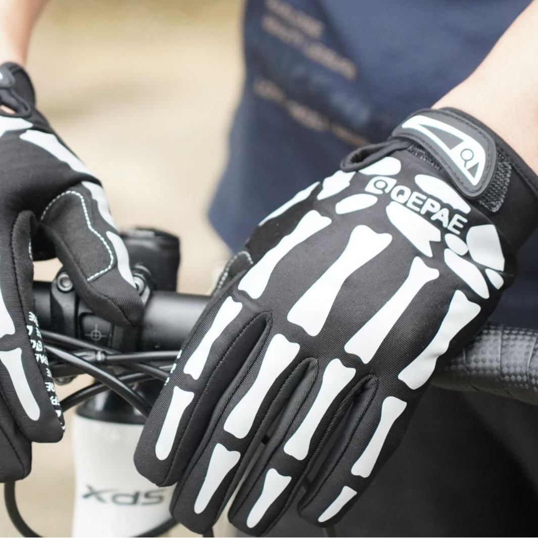 1Pair Skeleton Bike Gloves Ful - Cycling Gear Gifts 评论和价格