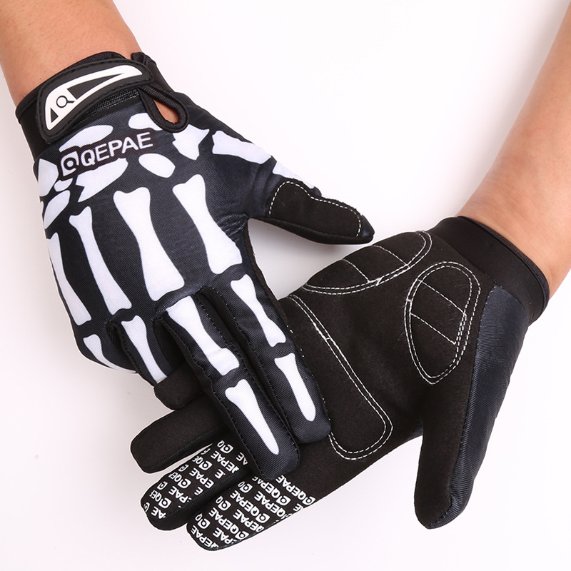 1Pair Skeleton Bike Gloves Ful - Cycling Gear Gifts 评论和价格