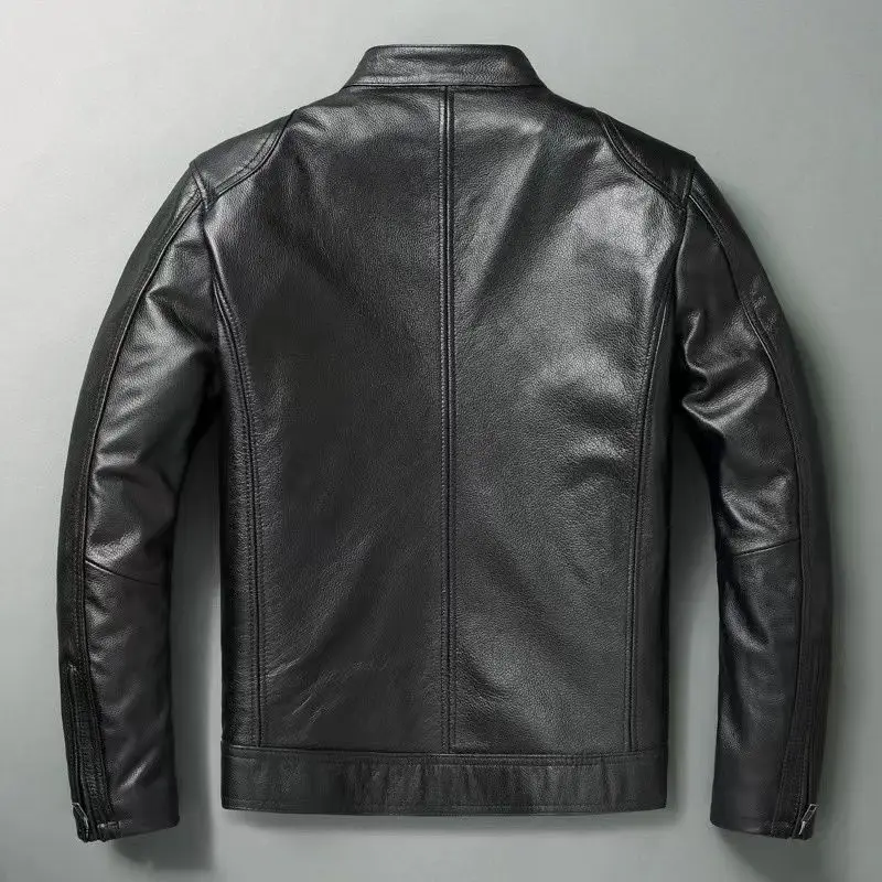 Genuine Leather Jacket Men 100 - Cycling Gear Winter 评论和价格