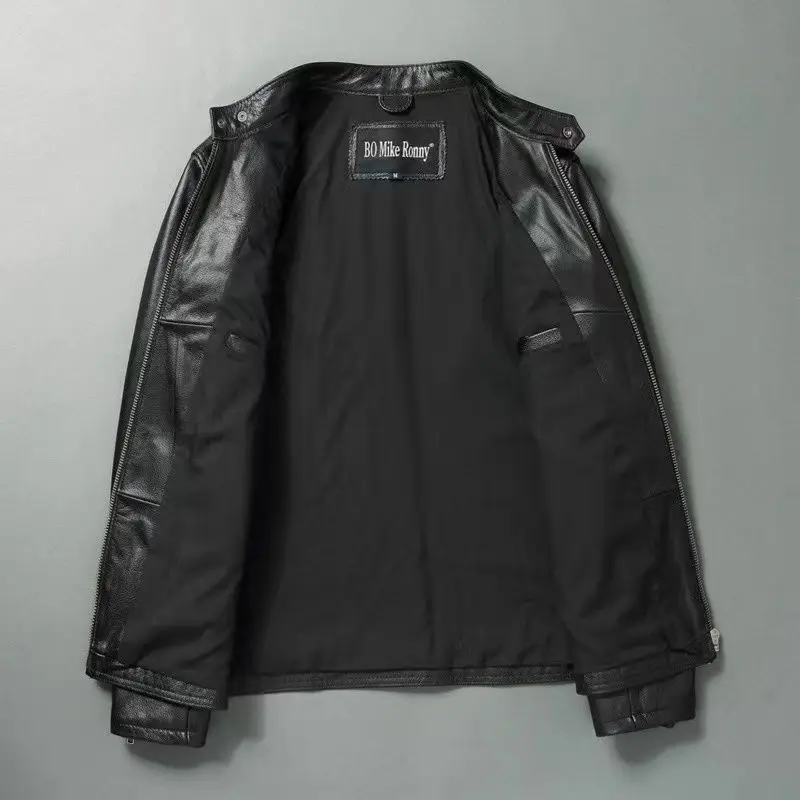 Genuine Leather Jacket Men 100 - Cycling Gear Winter 评论和价格