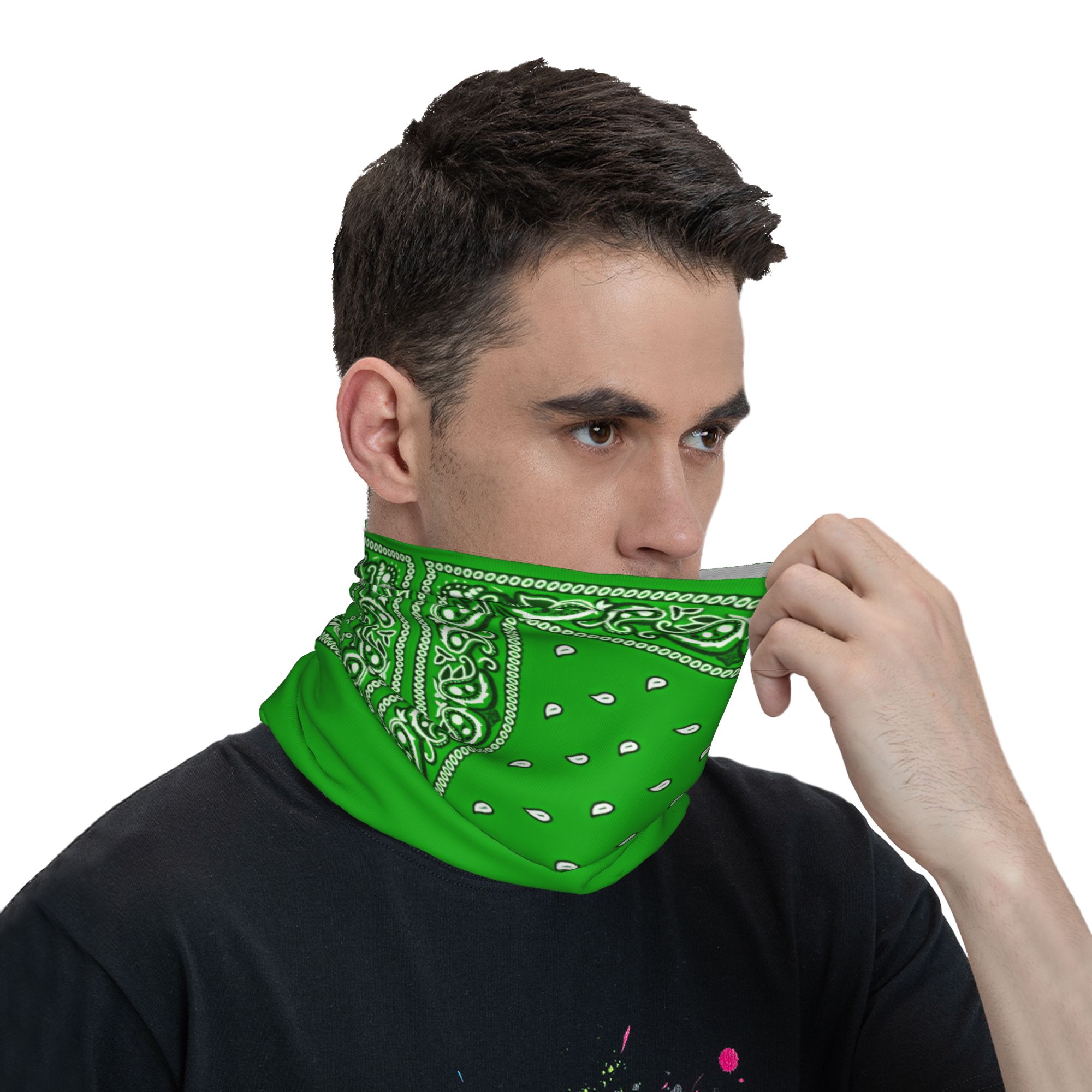 green Bandana  Cool Cycling Ma - Cycling Face Mask 评论和价格